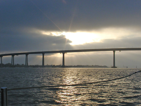 Sunset through Coronado bridge