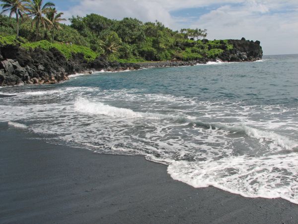 Black sand beach