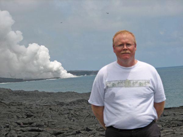 Me with lava flow in background