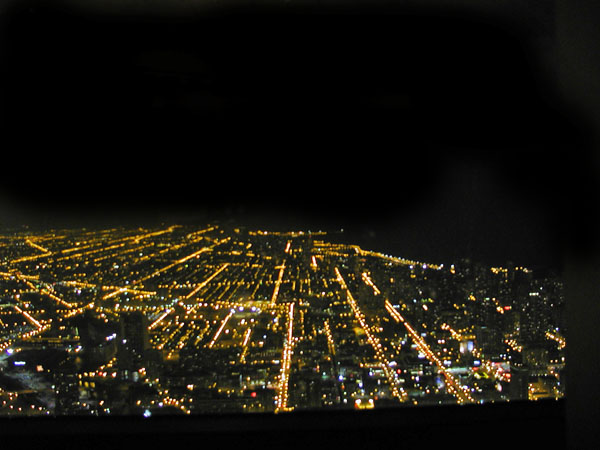 Night shot from Sears tower to the north