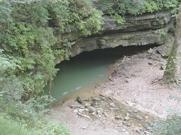 River exit from the cave