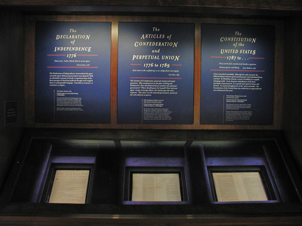 Declaration of Independence, Articles of Confederation, Constitution