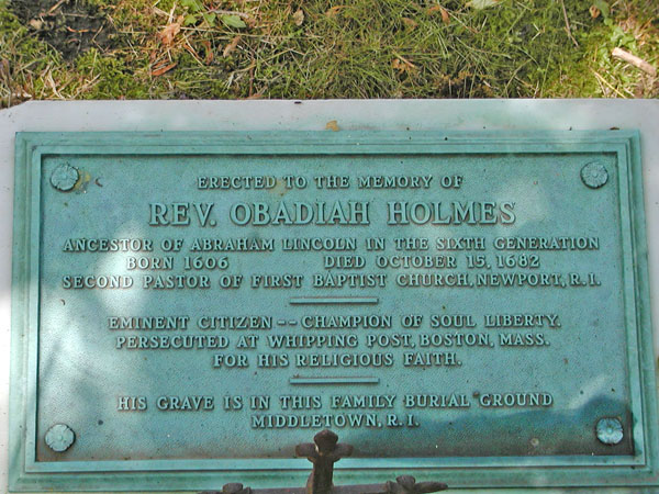 Grave of Obadiah Holmes