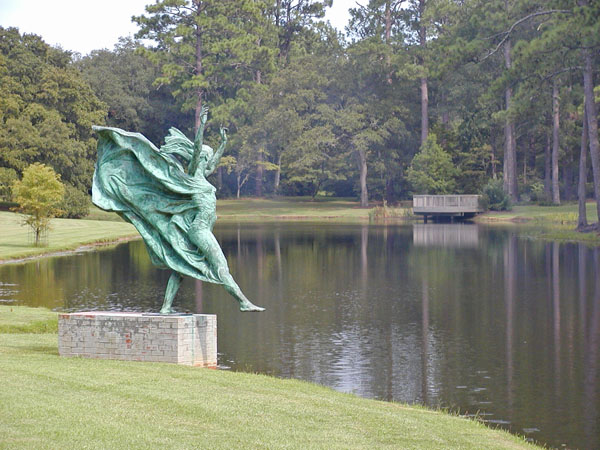 Statue at pond in Brookgreen Gardens