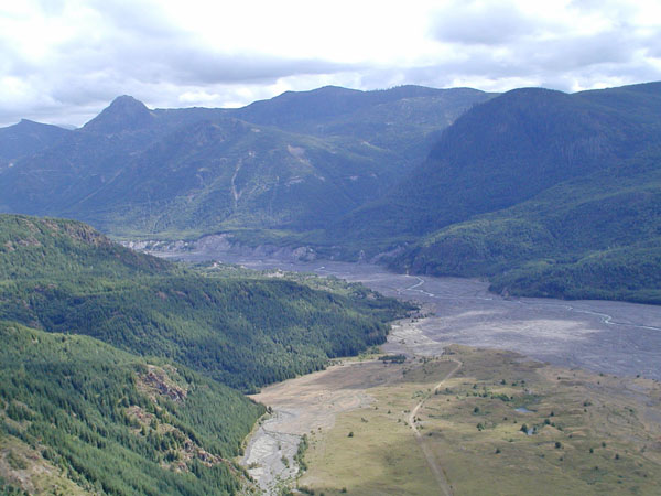 Mount Saint Helens river valley